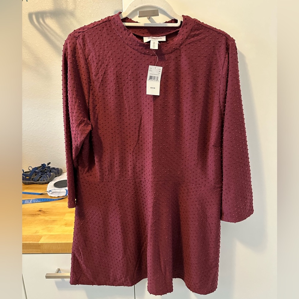 Swiss dot maternity top